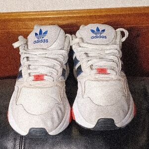 Adidas Men's White and Red Sneakers